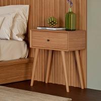 Kit 02 Mesas De Cabeceira 1 Gaveta Pés Palito Kayla D03 Freijó - Lyam Decor - 2