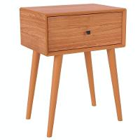 Kit 02 Mesas De Cabeceira 1 Gaveta Pés Palito Kayla D03 Freijó - Lyam Decor - 3