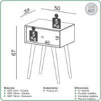 Kit 02 Mesas De Cabeceira 1 Gaveta Pés Palito Kayla D03 Freijó - Lyam Decor - 5