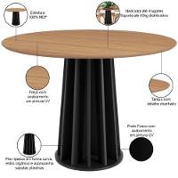 Mesa De Jantar Redonda Pés Ripado Orgânico 105cm Ceci D03 Freijó Preto Fosco - Lyam Decor - 2