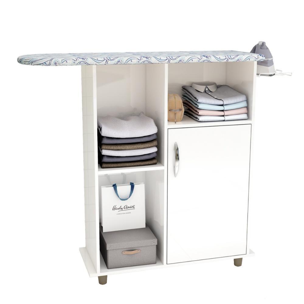 Tábua De Passar Roupa Miami Com 1 Porta E Nicho Branco - 2