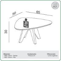 Kit 02 Mesas De Centro E 01 Mesa Lateral Orgânica Selly D03 Off White Freijó - Lyam Decor - 8