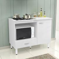 Balcão Cozinha Cooktop Blane 105cm Com 1 Porta E 1 Gaveta Branco - 1