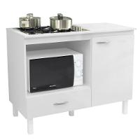 Balcão Cozinha Cooktop Blane 105cm Com 1 Porta E 1 Gaveta Branco - 3