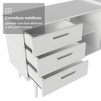 Mesa De Escritório Em L 3 Gavetas Branco Lisboa Madesa Xa Branco - 9
