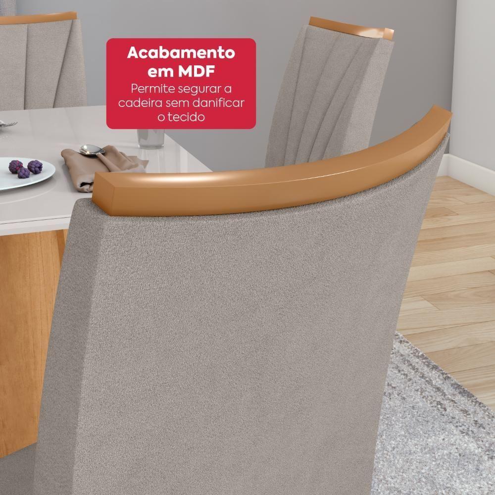 Mesa 0,90 Celebrare Com 4 Cadeiras Apogeu Veludo Liso Capuccino Amendoa Clean/off White - 8