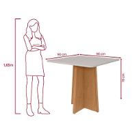 Mesa 0,90 Celebrare Com 4 Cadeiras Apogeu Veludo Liso Capuccino Amendoa Clean/off White - 3