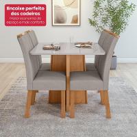 Mesa 0,90 Celebrare Com 4 Cadeiras Apogeu Veludo Liso Capuccino Amendoa Clean/off White - 5