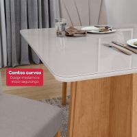 Mesa 0,90 Celebrare Com 4 Cadeiras Apogeu Veludo Liso Capuccino Amendoa Clean/off White - 6