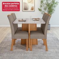 Mesa 0,90 Celebrare Com 4 Cadeiras Apogeu Suede Animale Amendoa Clean/off White - 5