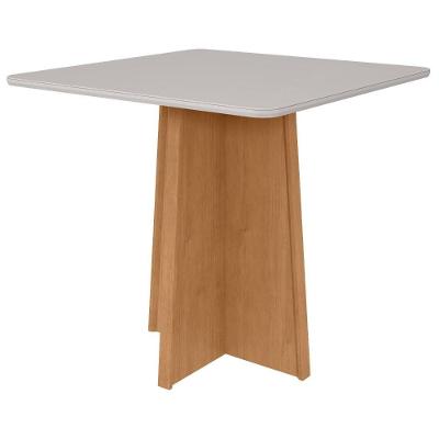 Mesa 0,90 Celebrare Com 4 Cadeiras Apogeu Veludo Naturale Creme Amendoa Clean/off White