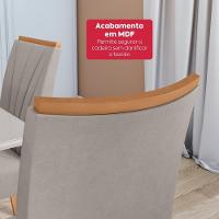 Mesa 1,70 Apogeu Com Vidro + 06 Cadeiras Apogeu Tecido Veludo Liso Capuccino Amendoa Cle/off - 7