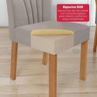 Mesa 1,70 Apogeu Com Vidro + 06 Cadeiras Apogeu Tecido Veludo Liso Capuccino Amendoa Cle/off - 8