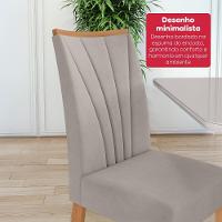 Mesa 1,70 Apogeu Com Vidro + 06 Cadeiras Apogeu Tecido Veludo Liso Capuccino Amendoa Cle/off - 9