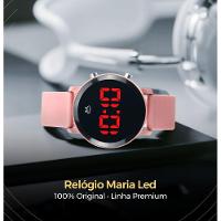 Relogio Digital Feminino Aço Inoxidavel Led Redondo Caixa - 3