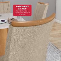 Mesa 0,90 Celebrare Com 4 Cadeiras Apogeu Tecido Linho Rinzai Bege Amendoa Clean/off White - 8