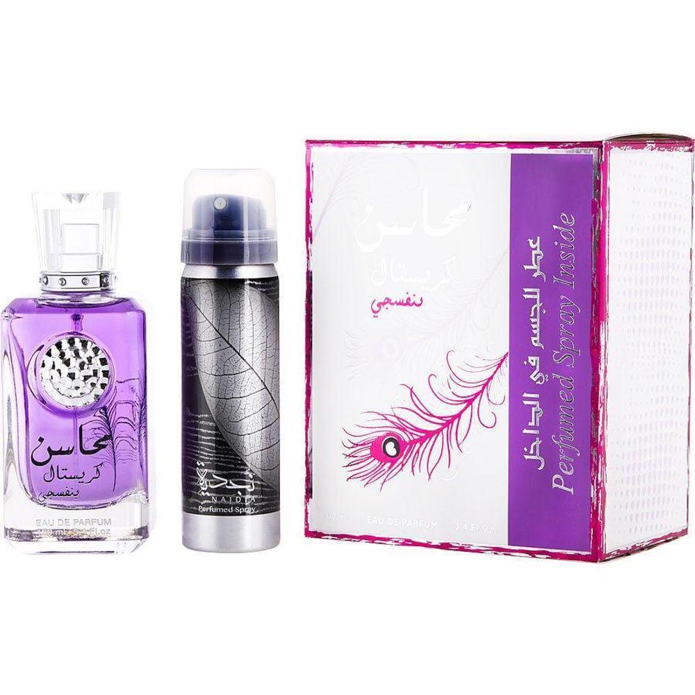 Perfume Feminino Lattafa Mahasin Crystal Violet Edp Spray 100 ml&desodorante 50 - 1