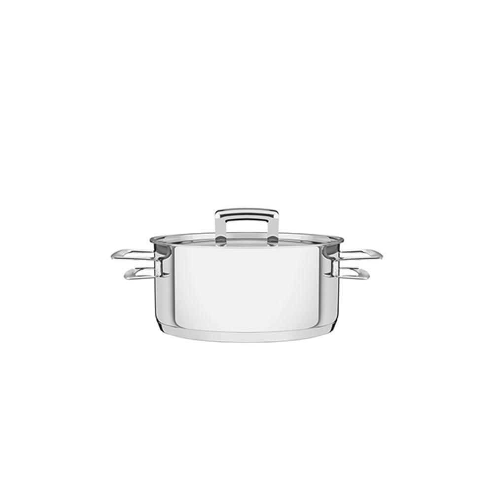 Caçarola Rasa Em Aço Inox Brava Com Duas Alças E Fundo Triplo 24cm Tramontina - 1