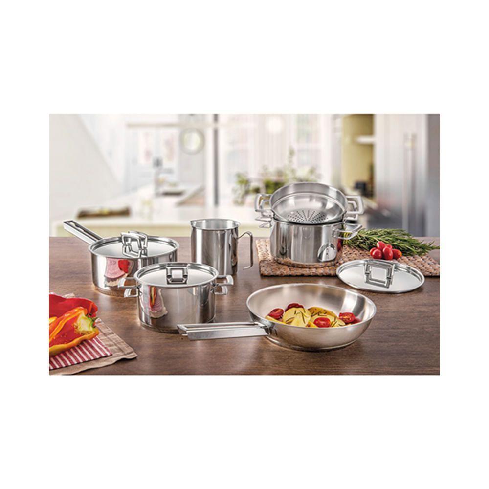 Caçarola Rasa Em Aço Inox Brava Com Duas Alças E Fundo Triplo 24cm Tramontina - 5