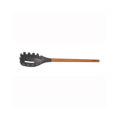 Pegador De Massa Live Em Silicone Cinza Com Cabo De Madeira Tramontina