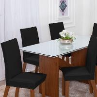 Kit 04 Capas Para Cadeiras Mr 4 Lugares Malha Gel 100% Poliéster - Preto - 5