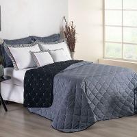 Kit Cobre Leito Dupla Face Casal Queen Bordado Renove 7 Peças Hipercal 400 Fios 100% Poliéster - Cinza - 2