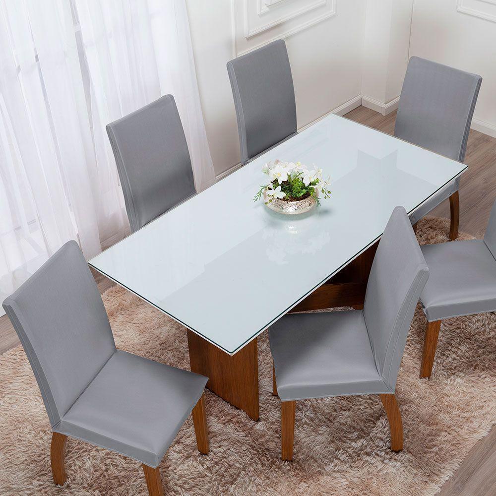 Kit 04 Capas Para Cadeiras Mr 4 Lugares Malha Gel 100% Poliéster - Cinza - 5