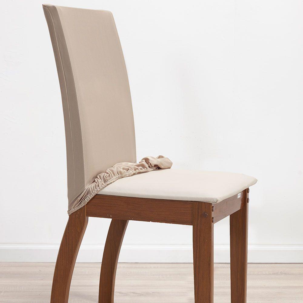 Kit 06 Capas Para Cadeiras Mr 6 Lugares Malha Gel 100% Poliéster - Avelã - 3