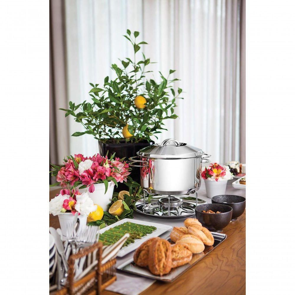 Rechaud Tramontina Solar Em Aço Inox Fundo Triplo Com Fogareiro E Tampa De Inox 7,8 L Tramontina - 3