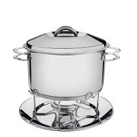 Rechaud Tramontina Solar Em Aço Inox Fundo Triplo Com Fogareiro E Tampa De Inox 7,8 L Tramontina - 1