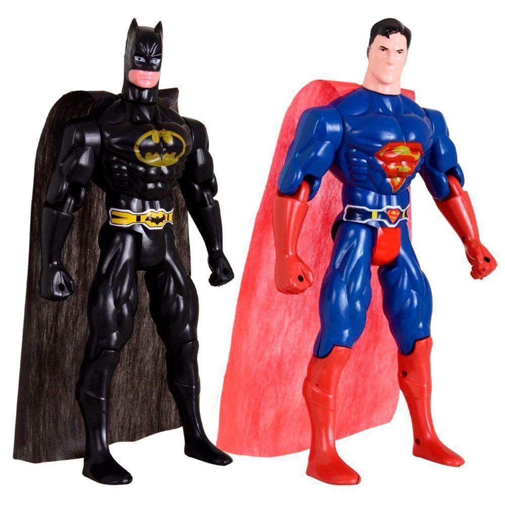 Kit Dupla De Heróis Super Homem E Batmam Traje Articuláveis - 1