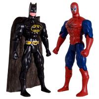 Kit Dupla De Heróis Homem Aranha Batmam Traje Articuláveis - 2