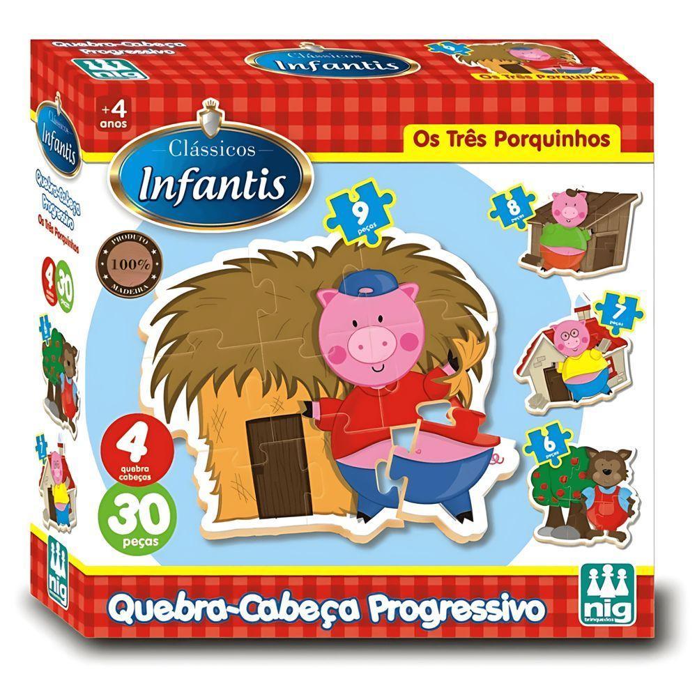 Puzzle Progressivo - Os Três Porquinhos - Nig Brinquedos - 1
