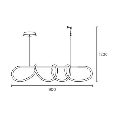 Lustre Pendente Taschibra Zurique Led Bivolt Preto 3000k Luz Amarela 15051076