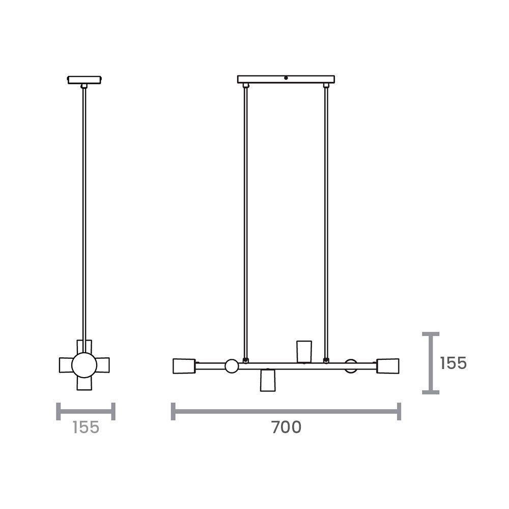 Lustre Pendente Taschibra Buds E27 Bivolt Preto 02110285-18 - 1