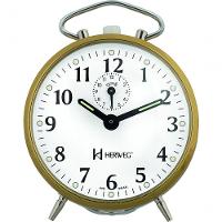 Relógio Despertador Mecânico A Cordas Dourado Herweg 2210-208 - 1