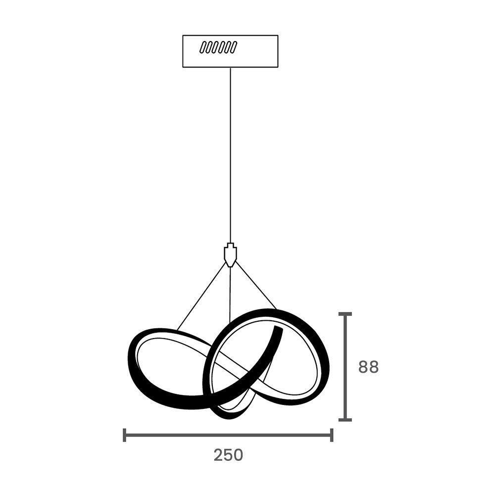 Lustre Pendente Taschibra Dubai Led Bivolt Preto 3000k Luz Amarela 15050996 - 3