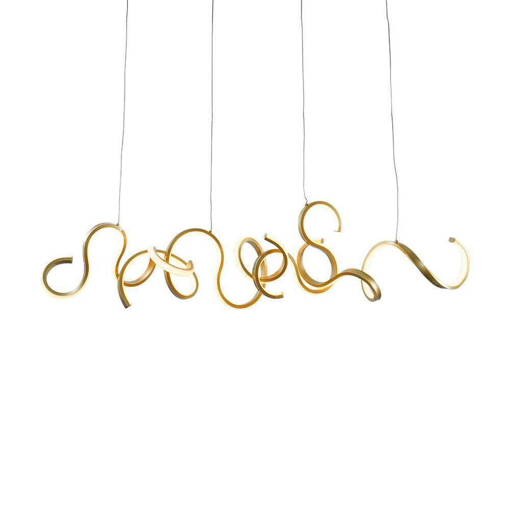 Lustre Pendente Taschibra Toronto Led Bivolt Dourado 3000k Luz Amarela 15051086 - 2