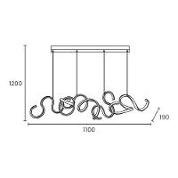 Lustre Pendente Taschibra Toronto Led Bivolt Preto 3000k Luz Amarela 15051084 - 3