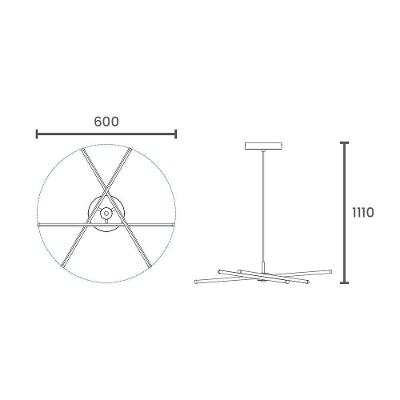 Lustre Pendente Taschibra Pole Led Bivolt Preto 3000k Luz Amarela 15051091