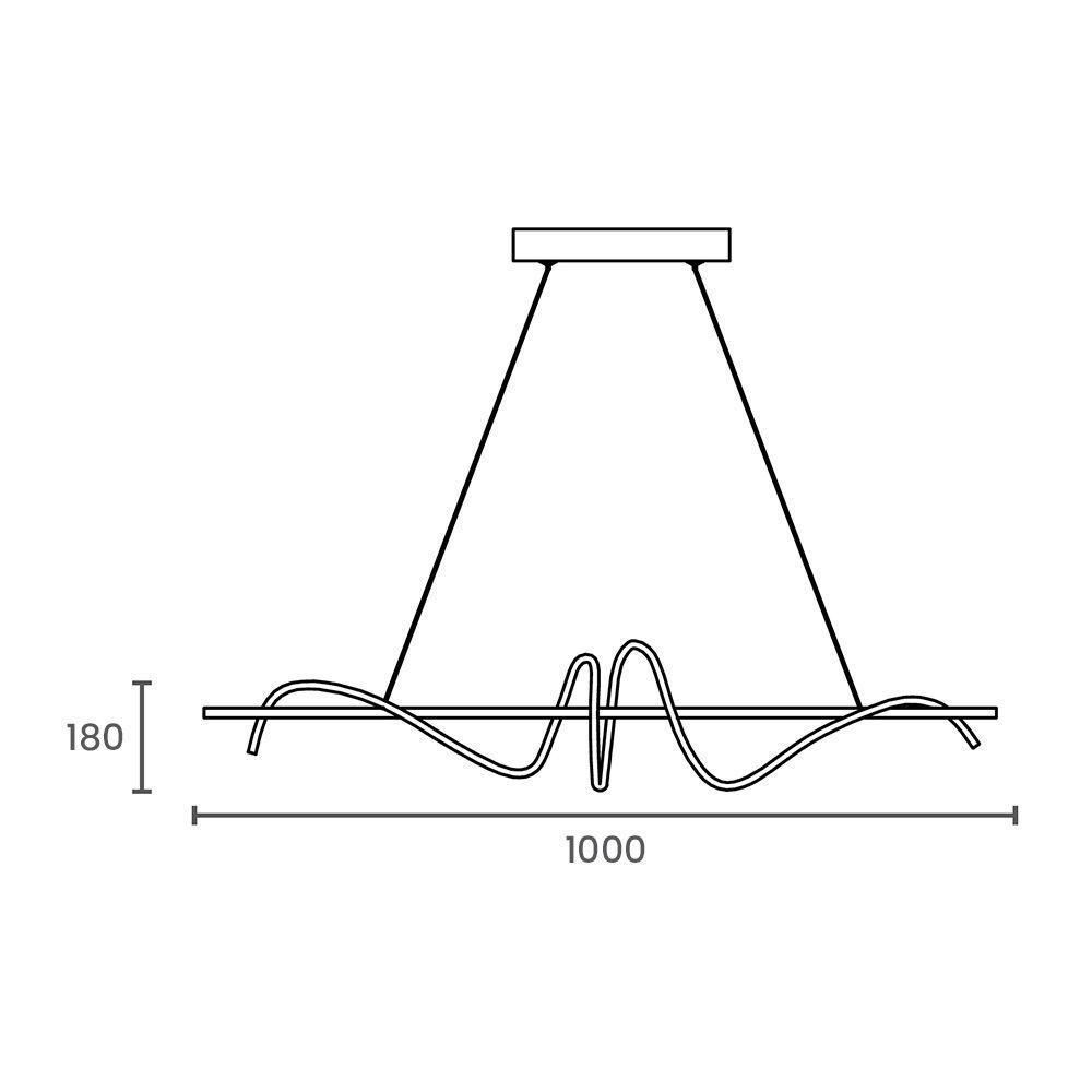 Lustre Pendente Taschibra Union Led Bivolt Preto 3000k Luz Amarela 15051048 - 1