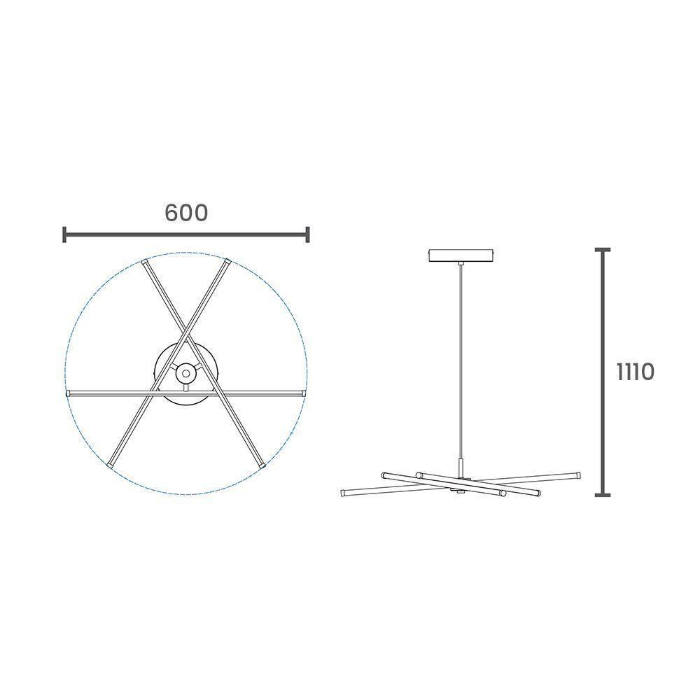 Lustre Pendente Taschibra Pole Led Bivolt Preto 6500k Luz Branca 15051092 - 5