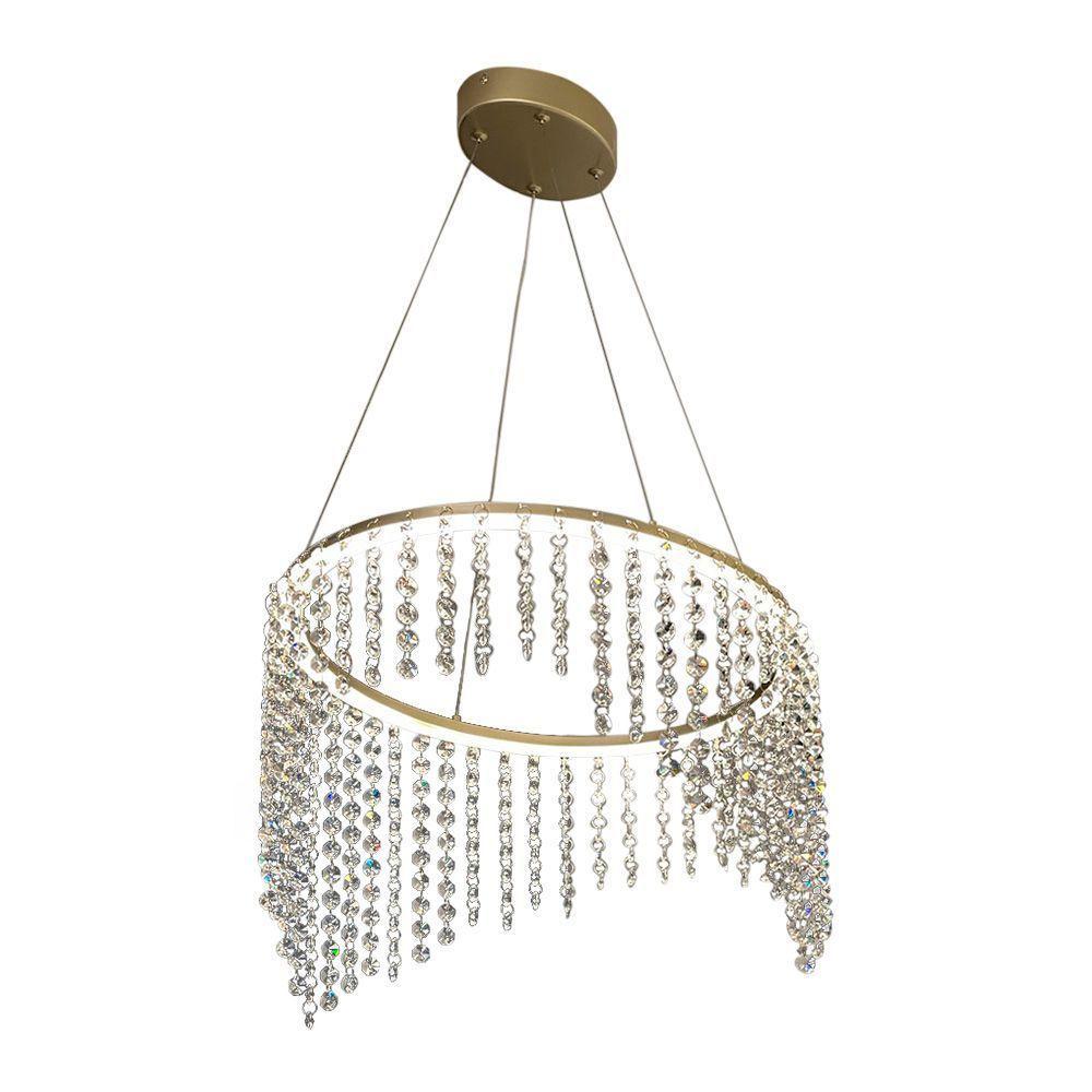 Lustre Pendente Taschibra Magda Led Bivolt Dourado 2700k Luz Amarela 15051099 - 1