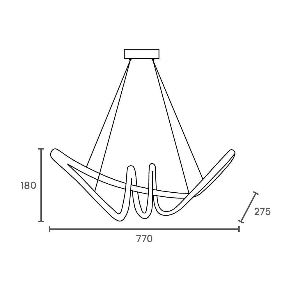 Lustre Pendente Taschibra Loop Led Bivolt Dourado 3000k Luz Amarela 15051051 - 2