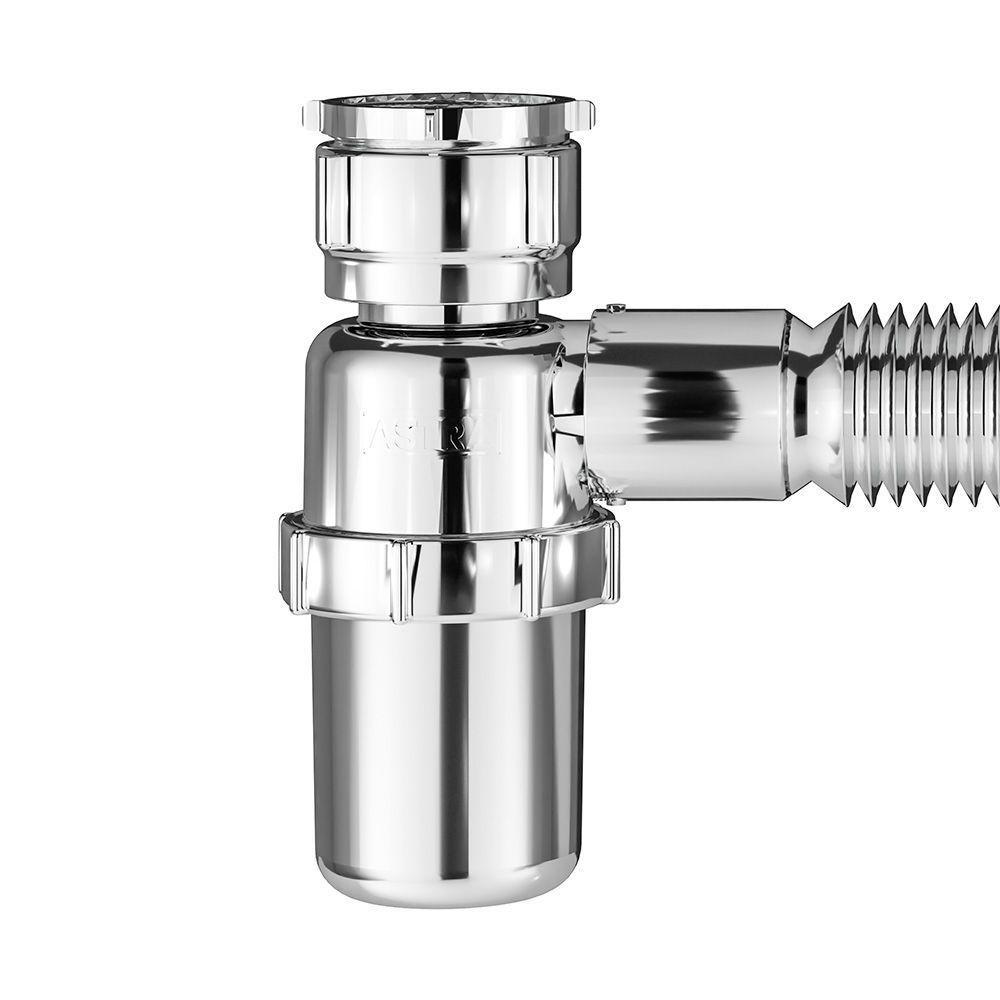 Sifão Sanfonado Extensível Astra Ssuc2 Com Copo 49cm Cromado Universal - 2