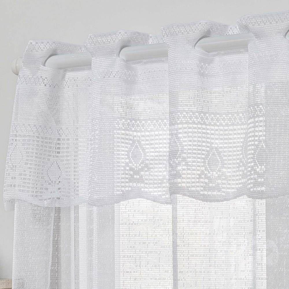 Cortina Para Cozinha Renda Flores Para Varão Simples 1,20m X 2,50m - 3