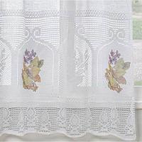 Cortina Para Cozinha Renda Flores Para Varão Simples 1,20m X 2,50m - 2