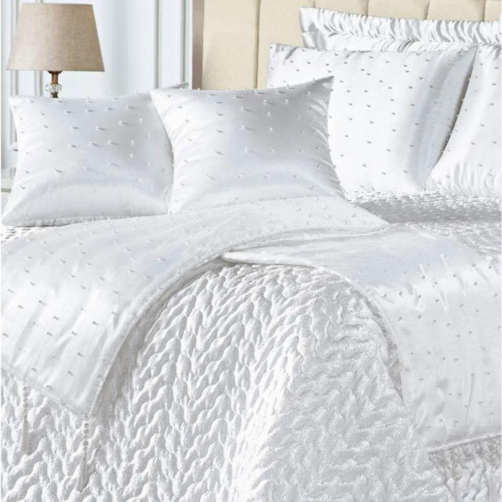 Kit Cobre Leito Queen Pérola Com Almofadas E Xale 10 Peças - Branco - 2