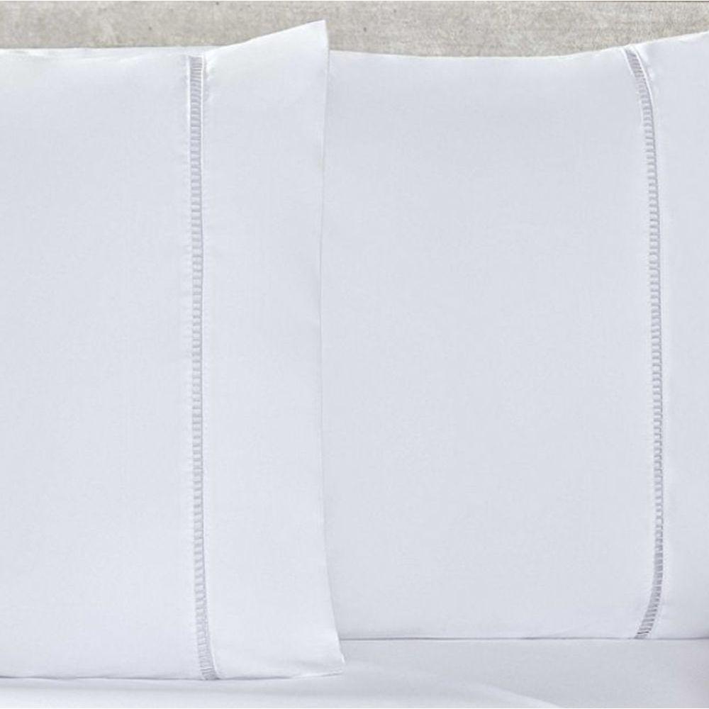 Jogo De Lençol Solteiro 400 Fios Micropercal Toque De Algodão 3 Peças - Branco - 2