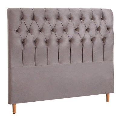 Cabeceira King Luxo Rominha Veludo Mac Interiores Cinza